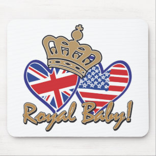 Tapis De Souris ROYAL-BABY-USA-UK-With-Crown