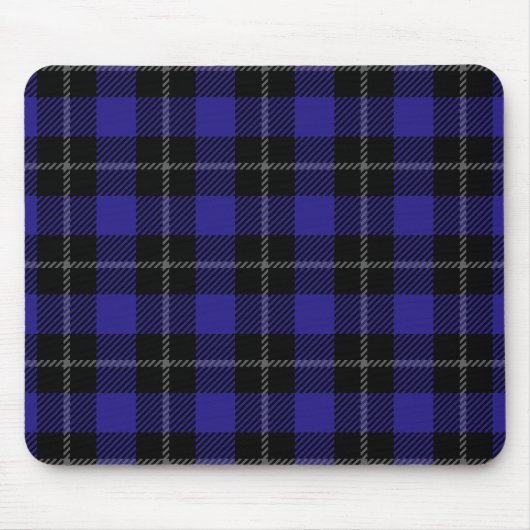 Tapis De Souris Royal Blue Black Plaid (Devant)