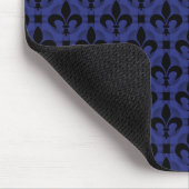 Tapis De Souris Royal Blue Fancy Fleur de lis Mousepad (Coin)