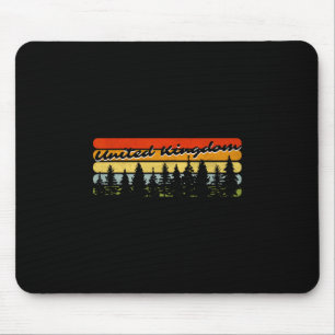 Tapis De Souris Royaume-Uni Forêt Coucher de soleil Arbres Cabane