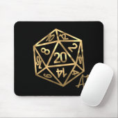 Tapis De Souris RPG Crit AF | Gold Retro Tabletop Roleplayer Dice (Avec souris)