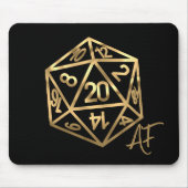 Tapis De Souris RPG Crit AF | Gold Retro Tabletop Roleplayer Dice (Devant)