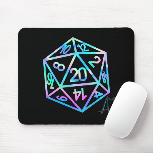 Tapis De Souris RPG Crit AF | Holo Retro PnP Tabletop Gamer Dice (Avec souris)