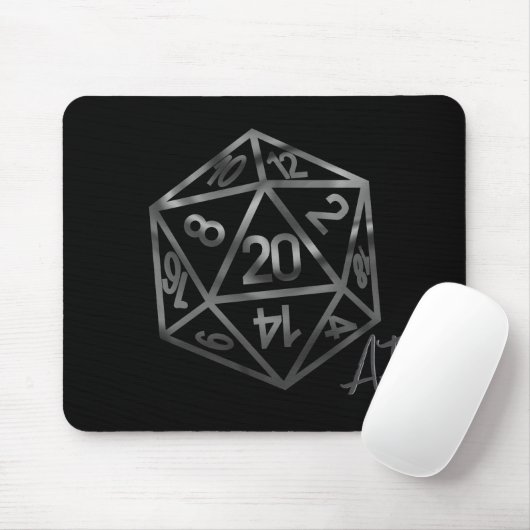 Tapis De Souris RPG Crit AF | Imaginaire Tabletop Retro Gamer Dice (Avec souris)