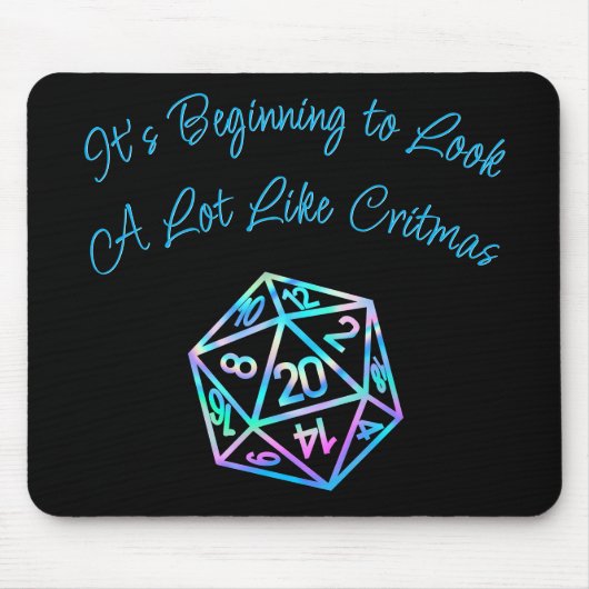 Tapis De Souris RPG Critmas | Holo Retro Tabletop Role Player Dice (Devant)