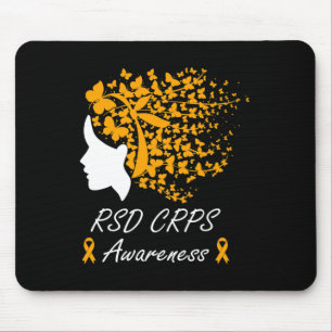 Tapis De Souris Rsd Crps Sensibilisation - Femmes Papillons Cheveu