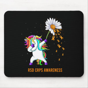 Tapis De Souris Rsd Crps Sensibilisation Unicorn Orange Ribbon Dai
