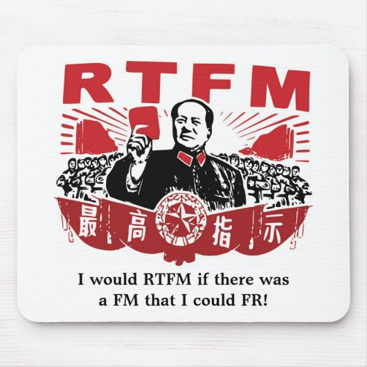 Tapis De Souris RTFM Mousepad de Mao (Devant)