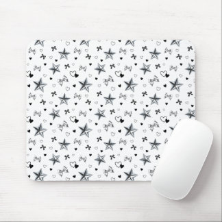 Tapis De Souris Ruban à motif étoile argenté Cyber Balletcore Blan