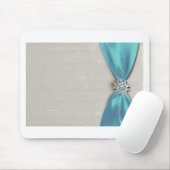Tapis De Souris ruban bleu de satin avec la copie de bijou (Avec souris)