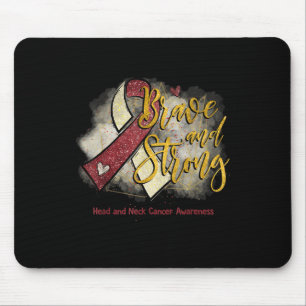 Tapis De Souris Ruban Bourgogne Brave Et Fort Tête Cancer Du Cou