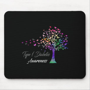 Tapis De Souris Ruban d'arbre Type 1 Sensibilisation au diabète