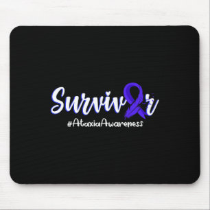 Tapis De Souris Ruban de plume de survivant Ataxie Sensibilisation