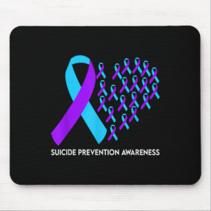 Tapis De Souris Ruban de sensibilisation à la prévention du suicid