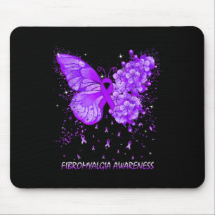 Tapis De Souris Ruban de sensibilisation aux fibromyalgies papillo