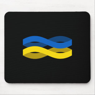 Tapis De Souris Ruban du drapeau ukrainien Soutenez l'Ukraine