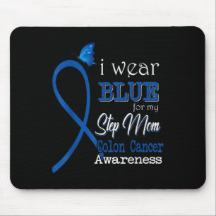 Tapis De Souris Ruban Je Porte Bleu Pour Pas Maman Colon Cancer Aw