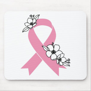 Tapis De Souris Ruban rose aux fleurs
