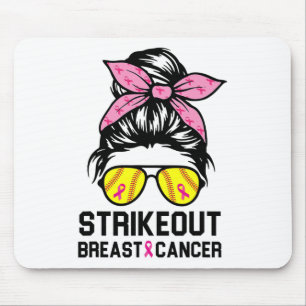 Tapis De Souris Ruban Rose Cancer Sein Softball Maman Femmes 