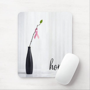 Tapis De Souris Ruban rose de l'espoir sur une brindille
