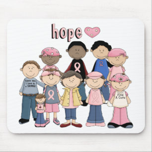 Tapis De Souris Ruban rose d'espoir