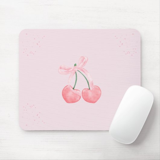 Tapis De Souris Ruban rose étincelle cerise (Avec souris)