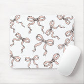 Tapis De Souris Ruban rose mignon et tendance en noir (Avec souris)