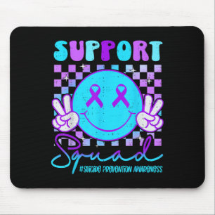 Tapis De Souris Ruban sarcelle et violet de sensibilisation au sui