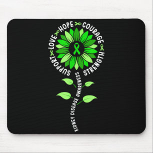 Tapis De Souris Ruban vert tournesol sensibilisation à la maladie