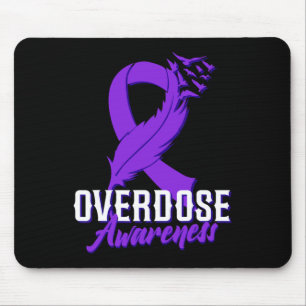Tapis De Souris Ruban Violet de Sensibilisation au Surdosage Dépen