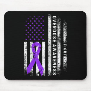 Tapis De Souris Ruban Violet de Sensibilisation au Surdosage Drape