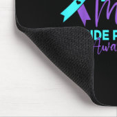 Tapis De Souris Ruban violet sarcelle de sensibilisation à la prév (Coin)