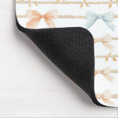 Tapis De Souris Rubans bleus pêche crème (Coin)