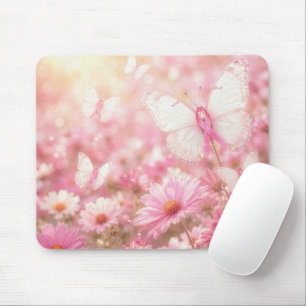 Tapis De Souris Rubans roses contre le cancer du sein Papillons da