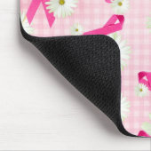 Tapis De Souris rubans roses de sensibilisation au cancer du sein (Coin)