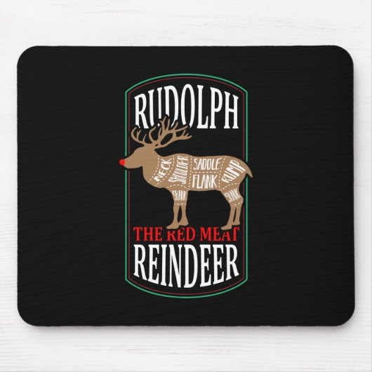Tapis De Souris Rudolph Le Renne De Viande Rouge (Devant)