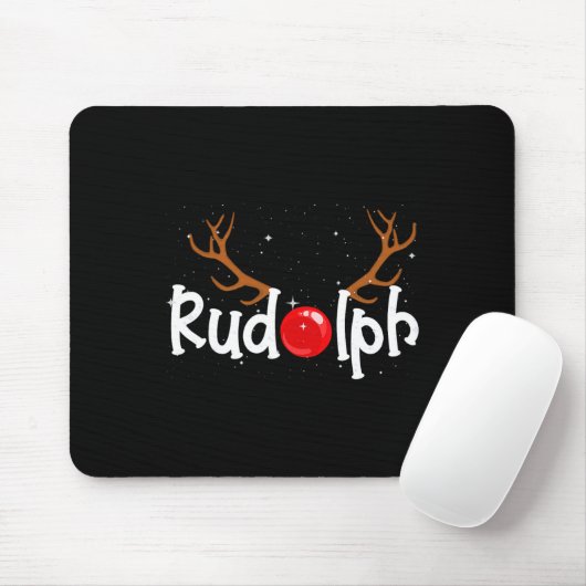 Tapis De Souris Rudolph Red Nose Reindee Noël Amusant (Avec souris)
