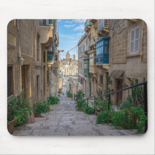 Tapis De Souris Rue de pierre étroite à Malte