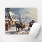 Tapis De Souris Rue de transport de Noël à cheval (Avec souris)