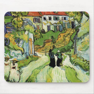 Tapis De Souris Rue et escaliers du village d'Auvers, Figures