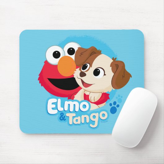 Tapis De Souris Rue Sésame | Badge Elmo & Tango (Avec souris)