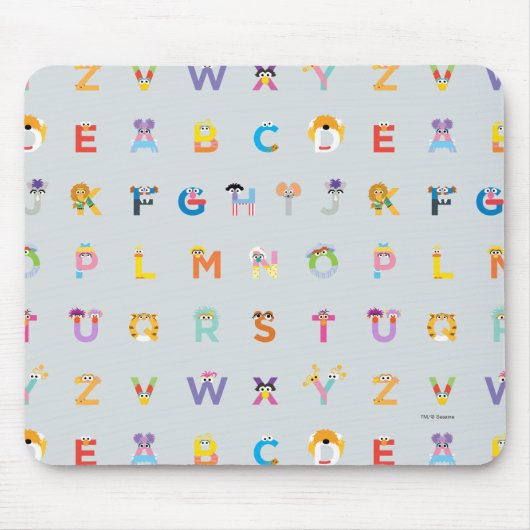 Tapis De Souris Rue Sésame | Lettres de l'alphabet (Devant)