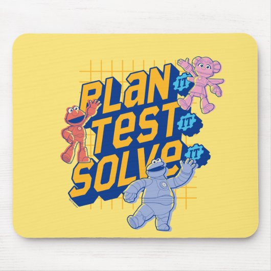 Tapis De Souris Rue Sésame | Méca Builders Plan Test Solve (Devant)