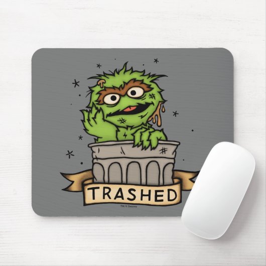 Tapis De Souris Rue Sésame | Oscar the Grouch Trashed (Avec souris)