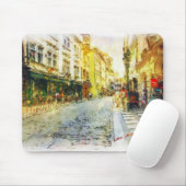 Tapis De Souris Rues de vieille aquarelle de Prague (Avec souris)