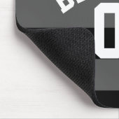 Tapis De Souris Rugby argenté noir et gris Numéro de nom (Coin)