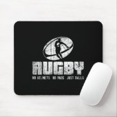 Tapis De Souris Rugby No Helmet No Pads Just Shirt - Funny Rugby Q (Avec souris)