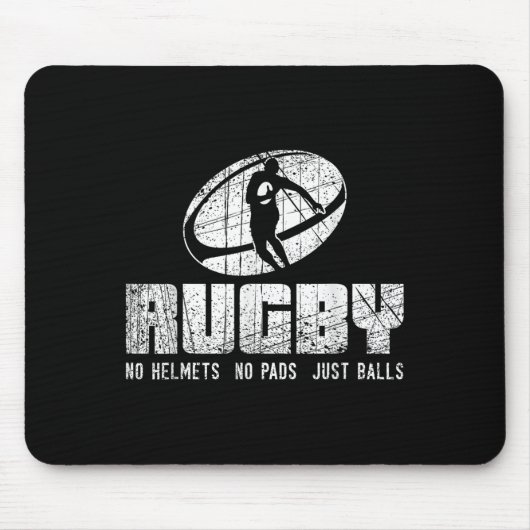 Tapis De Souris Rugby No Helmet No Pads Just Shirt - Funny Rugby Q (Devant)