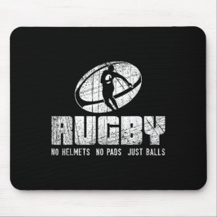 Tapis De Souris Rugby Pas de Casque Pas de Protège - T-Shirt Drôle
