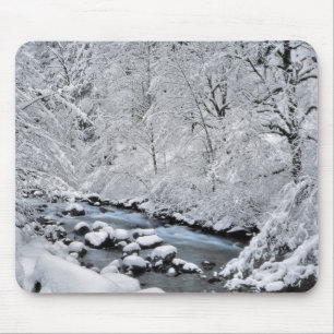 Tapis De Souris ruisseau blanc enneigé pittoresque, Oregon